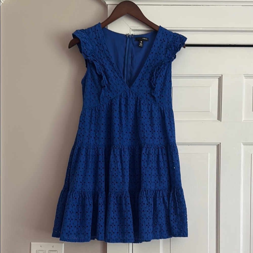 Aqua Blue Ruffled Tiered Sundress